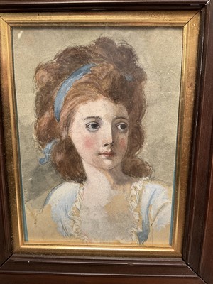 Lot 145 - Manner of Thomas Gainsborough, watercolour and body colour, portrait