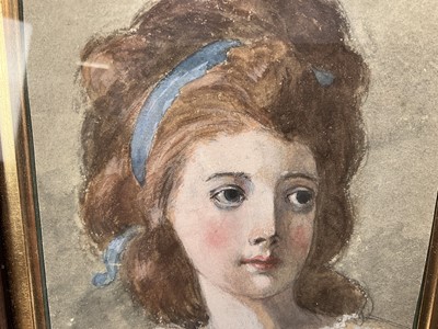 Lot 228 - Manner of Thomas Gainsborough, watercolour and body colour, portrait