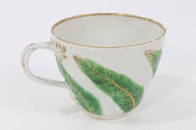 Lot 21 - A rare Worcester Scolopendrium pattern cup, with moulded leaf pattern, ex-Zoresnky collection, 6.25cm high