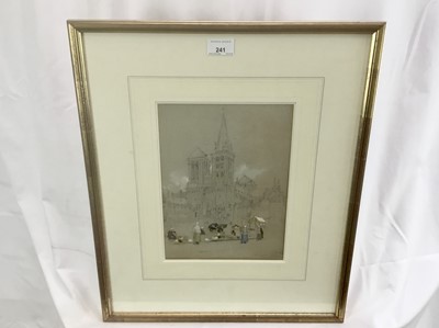 Lot 241 - Charles John Watson (1846-1927) watercolour, St Pierre, Lisieux, titled and dated 1890, 28 x 20cm, glazed frame, Provenance: Abbott & Holder