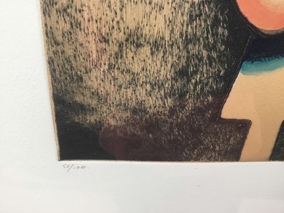 Lot 297 - Trevor Price (b. 1966) colour etching, Comfortable Silence I, signed, titled and numbered 58/100, glazed frame