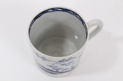 Lot 46 - A Liverpool Pennington blue and white coffee can, painted in the Cannonball pattern, 6.5cm high
