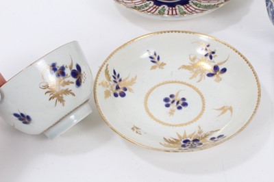 Lot 67 - Group of 18th and 19th century English ceramics, including Worcester and Caughley teawares, a Dolls House pattern tea bowl and saucer, Derby figure, etc (12)