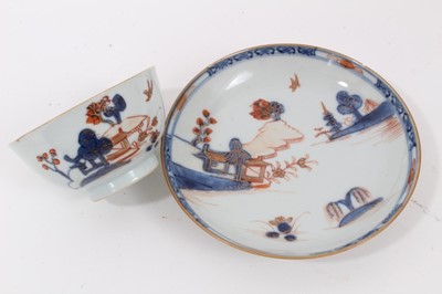 Lot 68 - 18th century Chinese Imari style tea bowl and saucer, together with an 18th century Chinese cargo-style tea bowl and saucer (4)