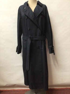 Lot 2066 - Burberrys' London ladies navy trenchcoat size 16 long.