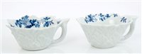 Lot 201 - Pair 18th century Worcester blue and white...