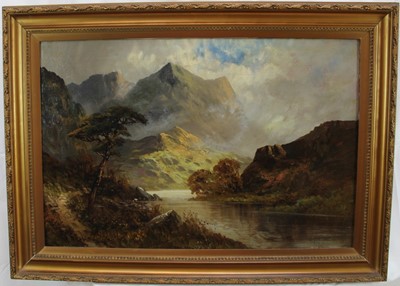 Lot 1213 - Francis E. Jamieson (1895-1950) large pair of oils on canvas in original giltwood frames 'Glen Shiel' and 'Pass of The Trossachs', each signed W. Richards' 50cm x 76cm