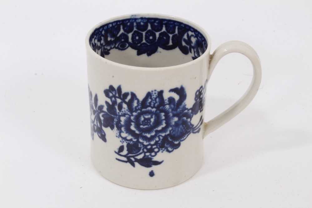 Lot 78 - A Pennington Liverpool blue and white coffee can, circa 1790, printed with flowers, 6.5cm high