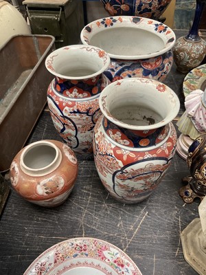 Lot 149 - Pair of Japanese imari vases, other Japanese and Chinese ceramics