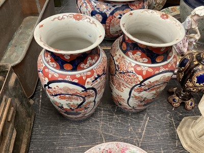 Lot 149 - Pair of Japanese imari vases, other Japanese and Chinese ceramics