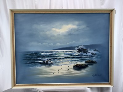 Lot 256 - Keith English (1935-2016) oil on canvas - Cornish Coast, signed, 75cm x 100cm, framed