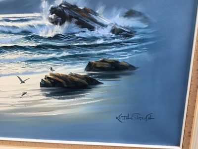 Lot 256 - Keith English (1935-2016) oil on canvas - Cornish Coast, signed, 75cm x 100cm, framed