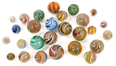 Lot 754 - Collection of Victorian glass spiral twist marbles