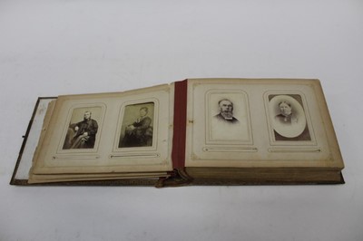 Lot 1542 - Album containing old photographs, mainly family portrait and ..