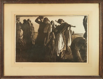 Lot 1042 - *Gerald Spencer Pryse (1882-1956) lithograph, Refugees - ''They that go up to the Merciful Town'