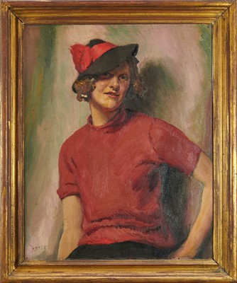 Lot 1002 - *Gerald Spencer Pryse (1882-1956) oil on canvas - woman with hat, signed, 76 x 62cm, framed