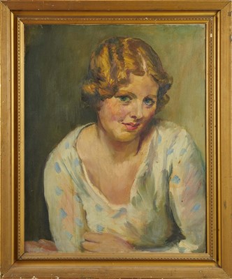Lot 1028 - *Gerald Spencer Pryse (1882-1956) oil on canvas - Head of a woman, 51cm x 41cm, framed