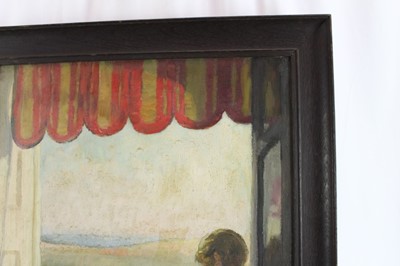 Lot 1019 - *Gerald Spencer Pryse (1882-1956) oil on canvas, figure at a window, 51 x 41cm, framed