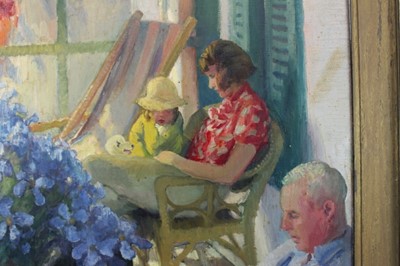 Lot 1044 - *Gerald Spencer Pryse (1882-1956) oil on canvas, The Artist's family in an interior, 78 x 61cm, framed