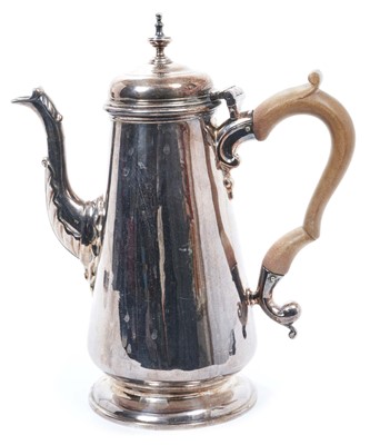 Lot 336 - George II silver coffee pot London 1745