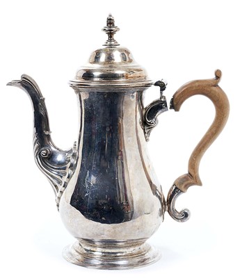 Lot 337 - George III silver coffee pot London 1764