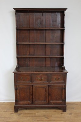 Lot 67 - 18th century style oak two height dresser
