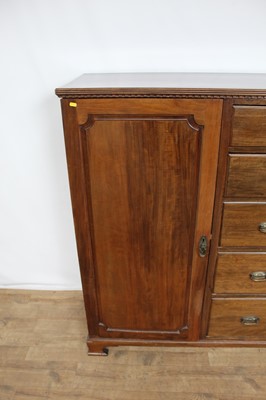 Lot 172 - Edwardian gentleman’s mahogany chest of drawers with integral hanging cupboard