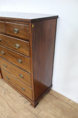 Lot 172 - Edwardian gentleman’s mahogany chest of drawers with integral hanging cupboard