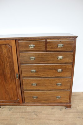 Lot 172 - Edwardian gentleman’s mahogany chest of drawers with integral hanging cupboard