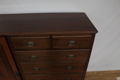 Lot 172 - Edwardian gentleman’s mahogany chest of drawers with integral hanging cupboard