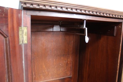 Lot 172 - Edwardian gentleman’s mahogany chest of drawers with integral hanging cupboard