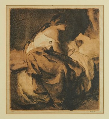 Lot 1032 - *Gerald Spencer Pryse (1882-1956) lithograph - The Sleeping Child, signed and numbered 2/40, 32 x 31cm, glazed frame, titled to label verso