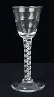 Lot 239 - Georgian cordial glass with Lynn-type moulded...