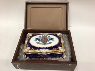 Lot 1034 - Rare good quality Paragon porcelain limited edition Winston Churchill cigar box and cover commemorating the centenary of his birth, with original receipt of purchase from Berriman's of Colchester 2...