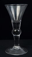 Lot 243 - Fine early Georgian Wine glass with trumpet...