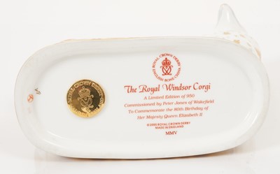Lot 105 - Royal Crown Derby Royal Windsor Corgi and three other Royal Commemoratives (4)