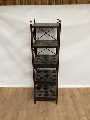 Lot 1060 - Good quality painted five tier whatnot with three drawers,16" wide, 56" high