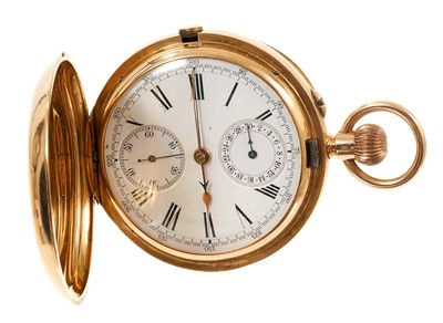 Lot 550 - Gentlemen's 18ct gold chronograph pocket watch, Wilson & Gill, London