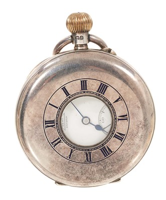 Lot 553 - Gentlemen's silver half-hunter pocket watch by Dent, London