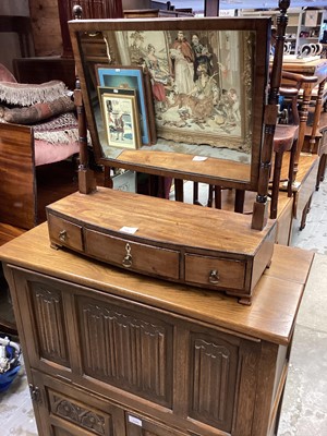 Lot 1067 - Nineteenth century mahogany toilet mirror with three drawers