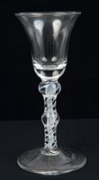 Lot 248 - Georgian Wine glass with bell-shaped bowl,...