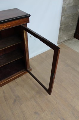 Lot 1 - Late Victorian inlaid walnut pier cabinet with shelved interior enclosed by glazed door