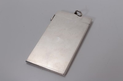 Lot 17 - Victorian silver rectangular card case with engraved armorial and initials, (London 1891), maker Sampson Mordan & Co, 8.2cm x 4.6cm, (1.9oz)