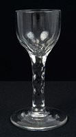 Lot 251 - Georgian Wine glass with ovoid bowl and facet...