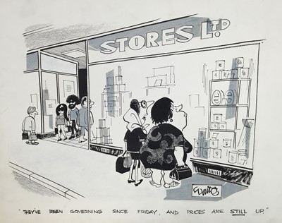 Lot 213 - Keith Waite (1927-2014) four original cartoons dating from the 1970s and 1980s