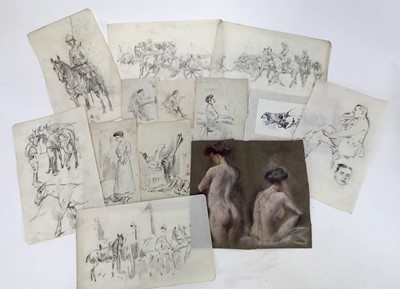 Lot 210 - T Ivester Lloyd, group of unframed sketches