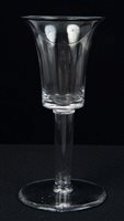 Lot 252 - Georgian Wine glass with bucket bowl, hollow...