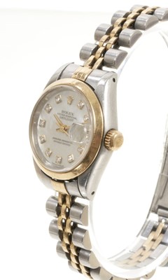 Lot 570 - Ladies Rolex Oyster Perpetual DateJust gold and stainless steel wristwatch