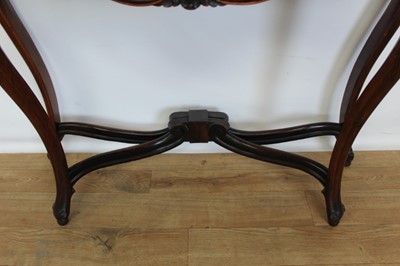 Lot 63 - Continental mahogany serpentine shaped card table.