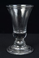 Lot 257 - Georgian dram glass with drawn-trumpet bowl,...